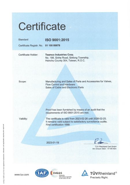 Teamco está certificado ISO 9001:2015.